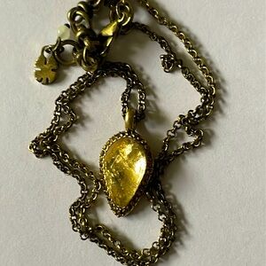 Lucky Brand necklace, boho, faceted faux citrine, festival